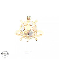 14KT Turtle Animal Insect Tricolor, Size 8