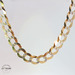  14KT Two Tone Diamond Cut Curb Link Chain 