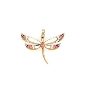 14KT Dragonfly Pendant Yellow Gold 26mm (CHAIN IS NOT INCLUDED)