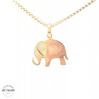 14KT Elephant Pendant Yellow Gold 17mm (CHAIN IS NOT INCLUDED)