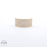 14KT Pave Ring Yellow Gold, Size 8