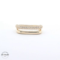 14KT Band Ring 2 Row Yellow Gold, Size 8.5