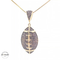 14KT American Football Pendant Yellow Gold 15mm (CHAIN IS NOT INCLUDED)