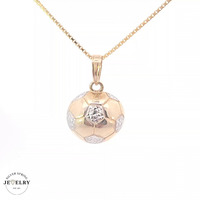 14KT Soccer Ball Pendant Two Tone, Diameter 13mm (CHAIN IS NOT INCLUDED)