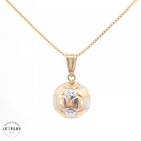 14KT Soccer Ball Pendant Two Tone Diameter 12.5mm (CHAIN IS NOT INCLUDED)