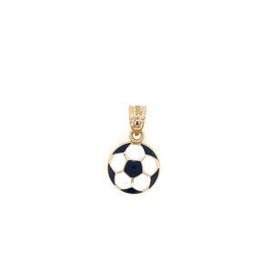 14KT Enameled Soccer Ball Pendant YG Diameter 12mm (CHAIN IS NOT INCLUDED)