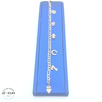 14KT Lucky Charm Bracelet Yellow Gold Diamond Cut 7.5 Inches