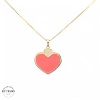 14KT Enamel Red Heart Yellow Gold Pendant (CHAIN IS NOT INCLUDED)
