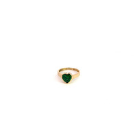  14K Yellow Gold Heart-Shaped Emerald Ring