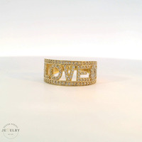  14k Yellow Gold 'Love' Script Ring