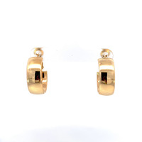  14k Yellow Gold Clip Back Hoop Earrings