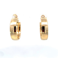  14k Yellow Gold Clip Back Hoop Earrings