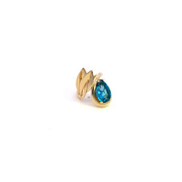  14K Yellow Gold Blue Zircon Ring