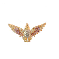  14k Tri-Color Gold CZ Eagle Pendant 