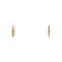  14k Yellow Gold CZ Diamond Cut Hoop Earrings