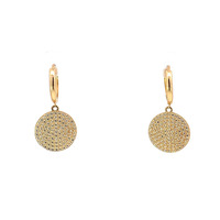  14k Yellow Gold CZ Cluster Dangle Earrings