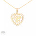 14KT Quinceañera Heart Pendant Yellow Gold 16mm (CHAIN IS NOT INCLUDED) 