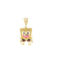  14k CZ SpongeBob SquarePants Pendant 