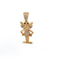  14k Pink CZ, Pink Panther Pendant 