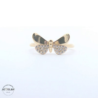 14KT Butterfly Ring Yellow Gold, Size 7