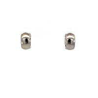 14k White Gold Classic Huggie Earrings 