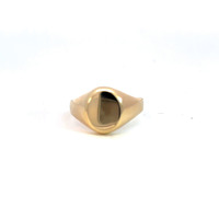 14K Yellow Gold Oval Signet Ring