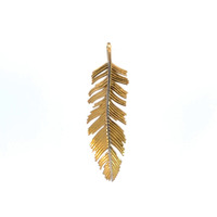  14Kt Yellow Gold Feather Pendant 