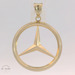  14K Yellow Gold Mercedes-Benz Logo Pendant 