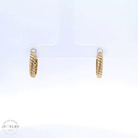  14k Huggies Rope Twist Earrings