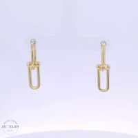  14k Huggies Dangle Earrings