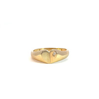  14K Yellow Gold Heart Signet Ring