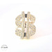 14KT Men's Fancy Ring Yellow Gold Diamonds Size 9 1/4