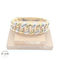 18KT Hollow Cuban Bangle Two Tone 20mm