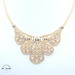  18KT Statement Ornament Floral Necklace Two Tone 18 Inches
