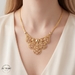  18KT Statement Ornament Floral Necklace Two Tone 18 Inches