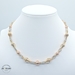 18KT Necklace Beaded Tricolor, 17 Inches