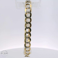  14k Yellow Gold Two-Tone Curb Link Bracelet