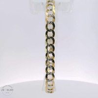  14k Yellow Gold Two-Tone Curb Link Bracelet