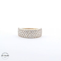 14KT Pave Band Yellow Gold, Size 7.5