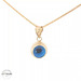 14KT Blue Evil Eye Pendant Yellow Gold 9mm (CHAIN IS NOT INCLUDED)