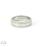  Tiffany & Co. Platinum Essential 6mm Double Milgrain Ring 