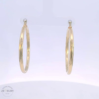  14k Diamond Cut Hoop Earrings