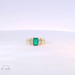  10k Yellow Gold Green Baguette Cocktail Ring