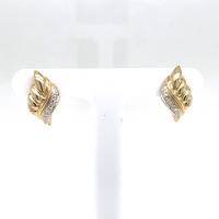 14kt Two-Tone Diamond Fancy Stud Earrings