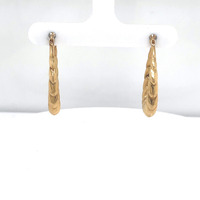  14kt Yellow Gold Twisted Oval Hoop Earrings