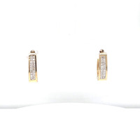 14kt Yellow Gold Fancy Huggie Earrings W/Aprox 1ct Diamonds