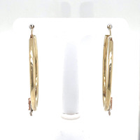  14kt Tri-Color Virgin Mary Hoop Earrings