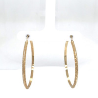 14kt Yellow Gold Greek Style Hoop Earrings