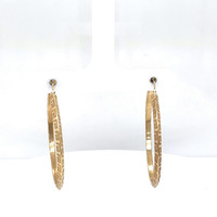 14kt Yellow Gold Greek Style Hoop Earrings