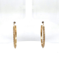 14kt Yellow Gold Greek Style Hoop Earrings